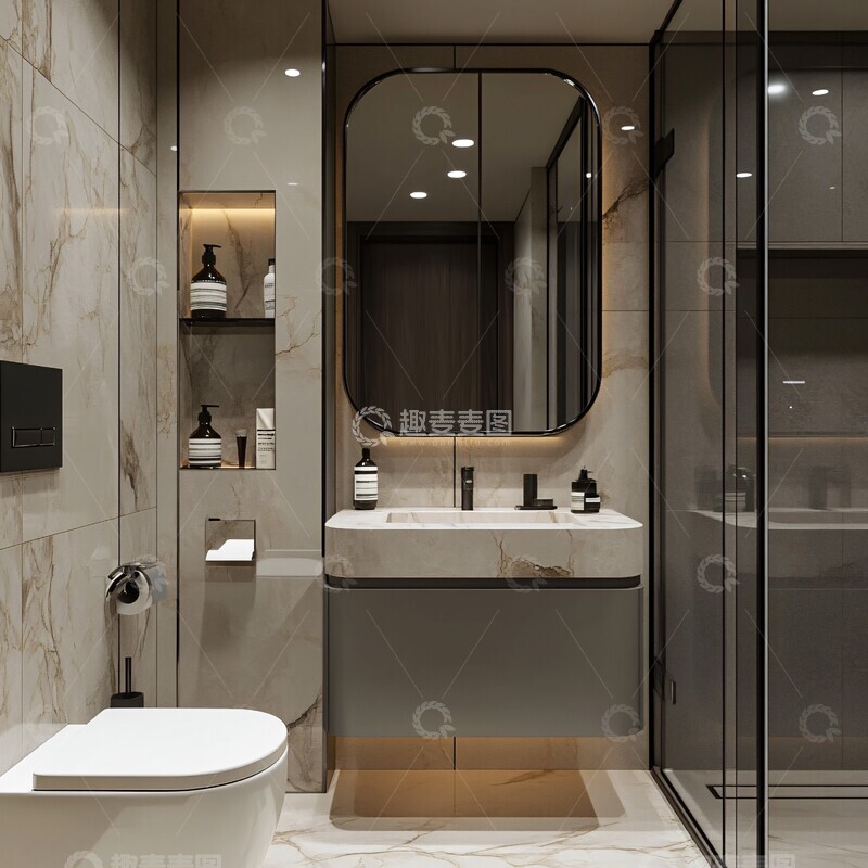 高清大图下载【趣麦麦图】镜子贴墙角镜子墙角浴室3