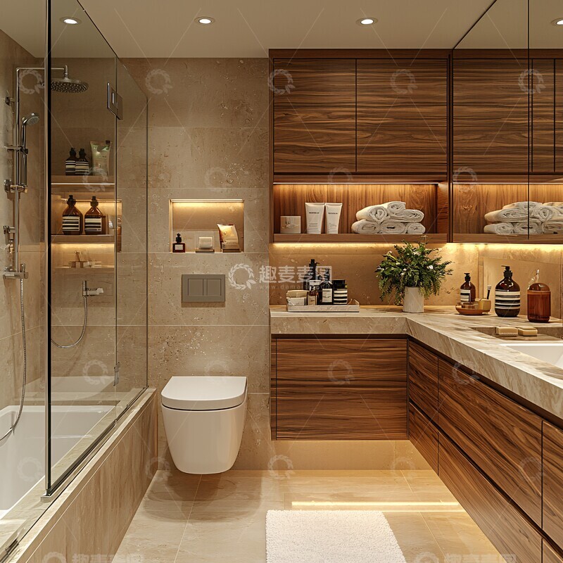 高清大图下载【趣麦麦图】木元素浴室布局2