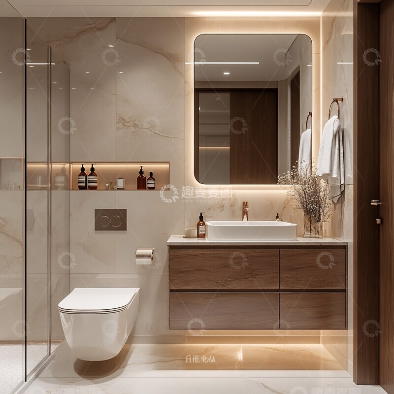 高清大图下载【趣麦麦图】镜子贴墙角镜子墙角浴室