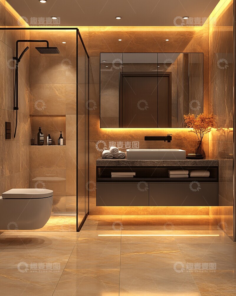 高清大图下载【趣麦麦图】灰白黑现代卫浴2
