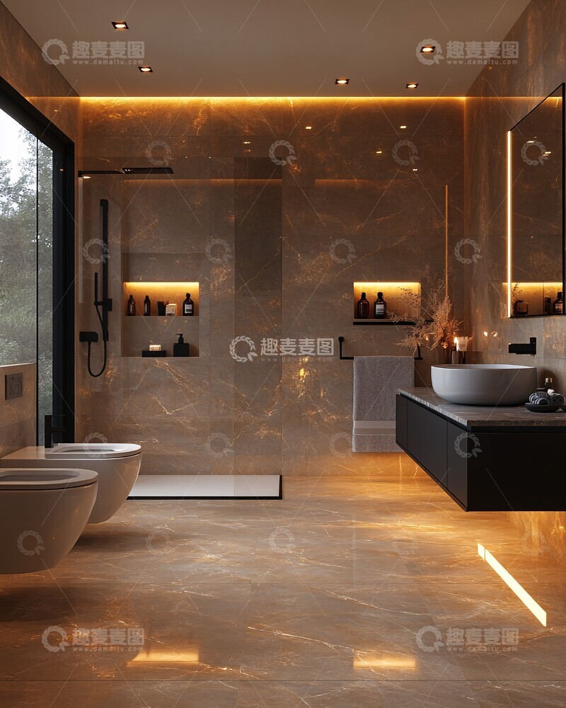 高清大图下载【趣麦麦图】灰白黑现代卫浴3