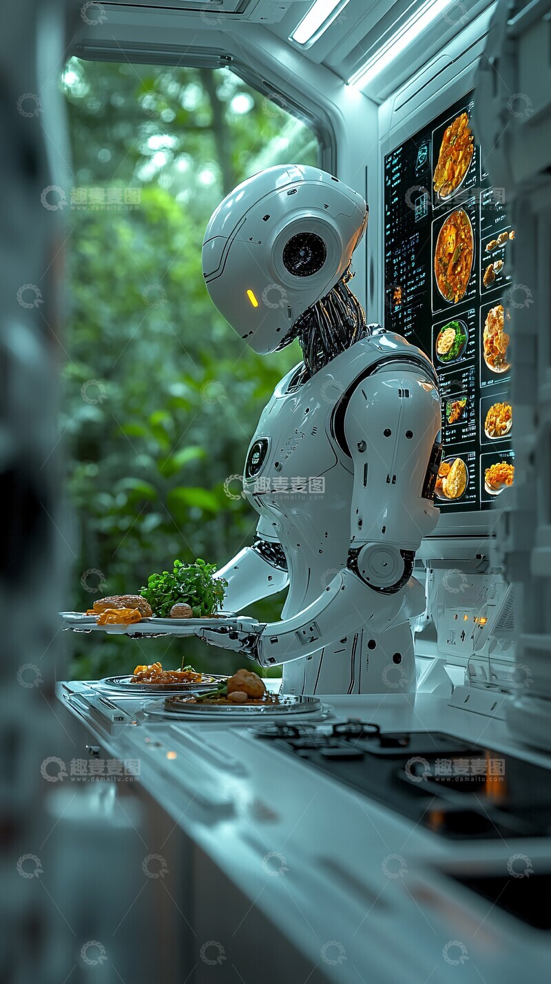 高清大图下载【趣麦麦图】机器人厨房服务2