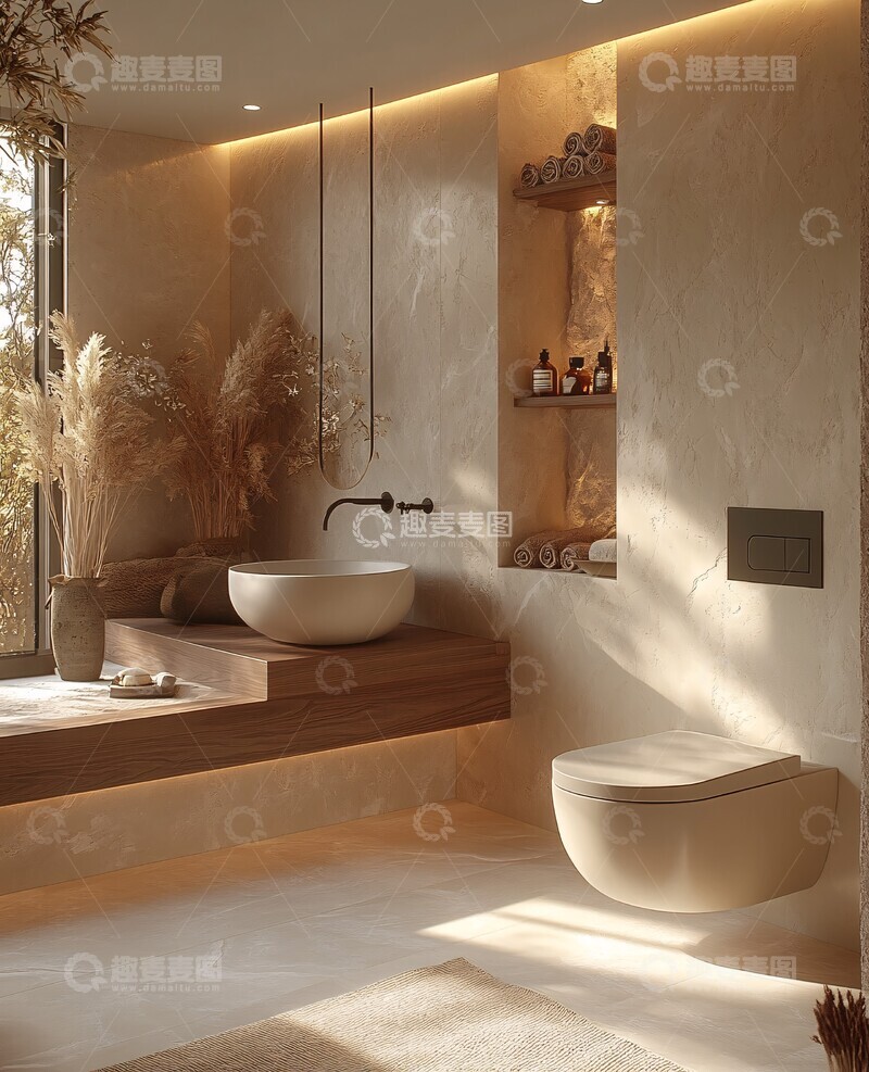 高清大图下载【趣麦麦图】木色墙架白色墙壁3