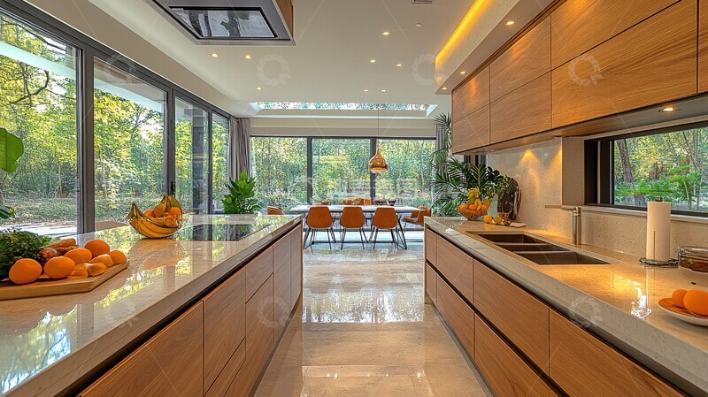 高清大图下载【趣麦麦图】现代厨房用餐空间1
