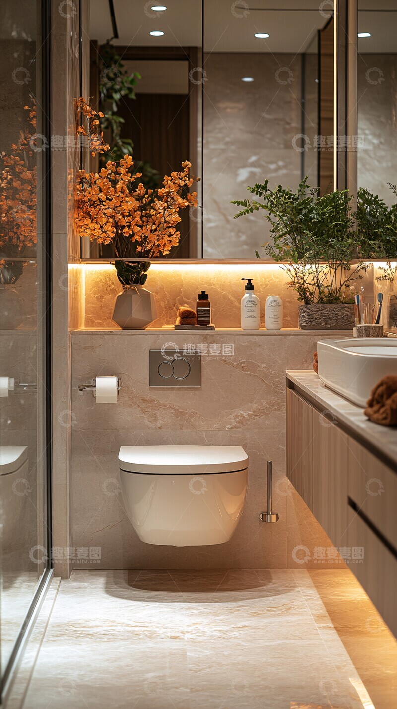 高清大图下载【趣麦麦图】现代浴室与智能马桶1