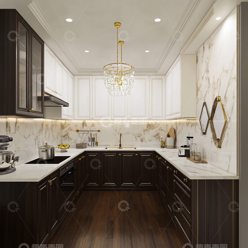 高清大图下载【趣麦麦图】中式法式混搭厨房2