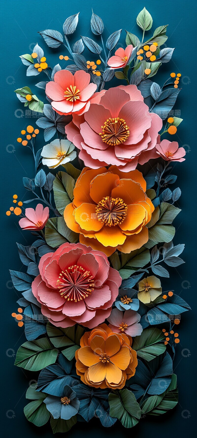 高清大图下载【趣麦麦图】纸艺花朵层次感2