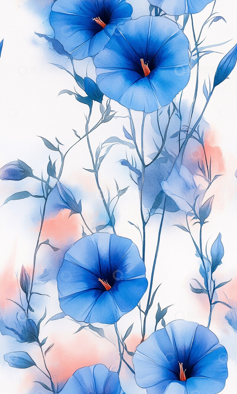 高清大图下载【趣麦麦图】晨光中的牵牛花