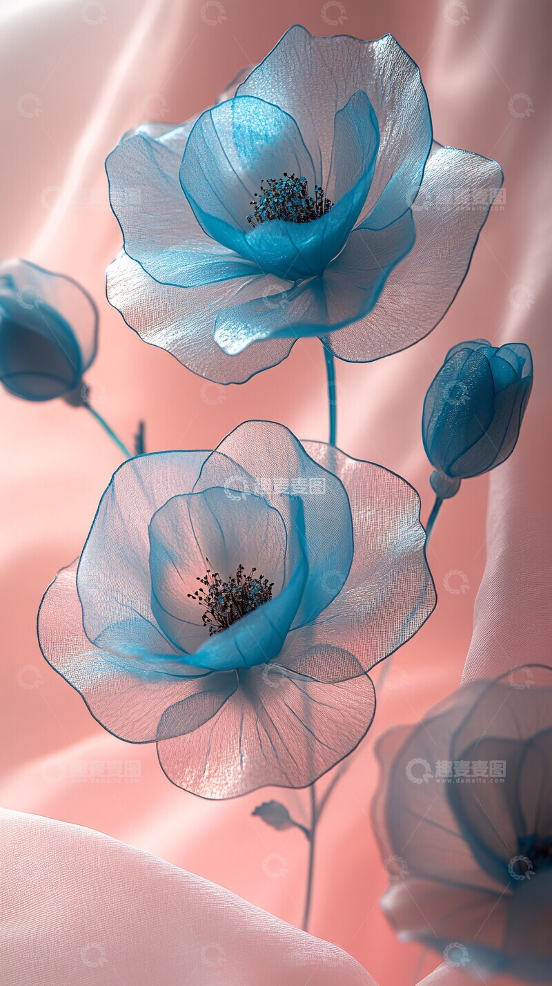 高清大图下载【趣麦麦图】粉白面料上的玫瑰花纹