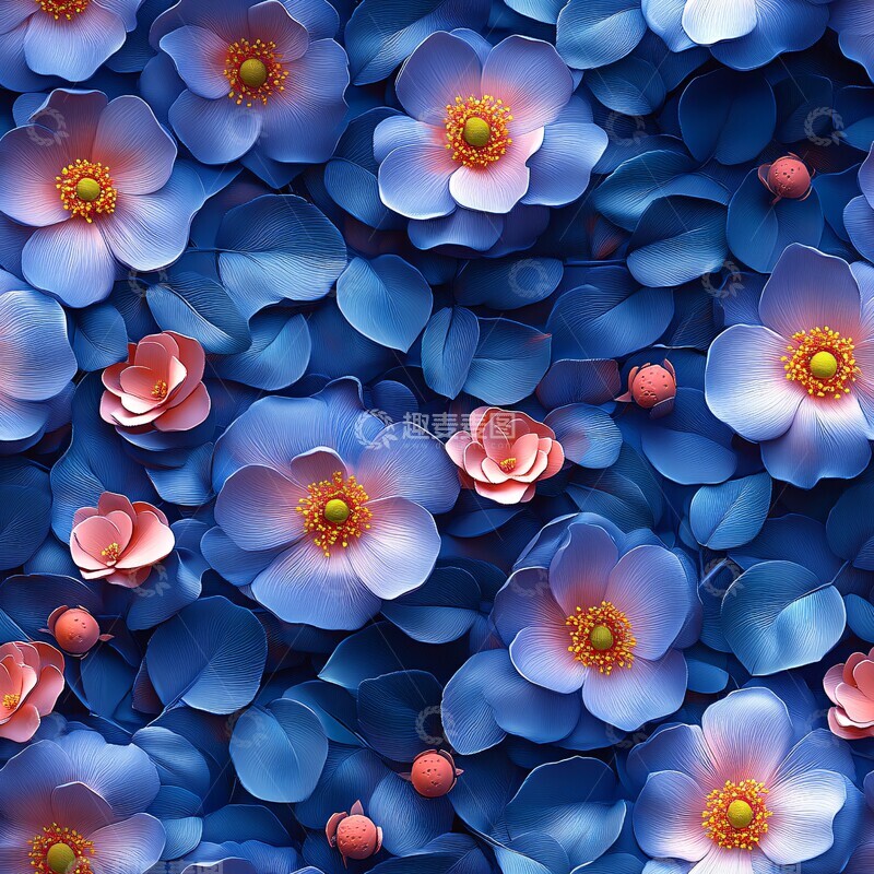 高清大图下载【趣麦麦图】花朵水彩背景5