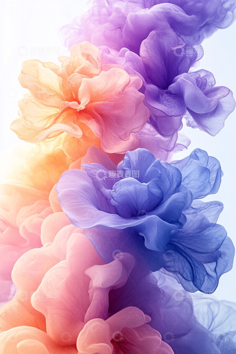 高清大图下载【趣麦麦图】彩色水彩花卉1