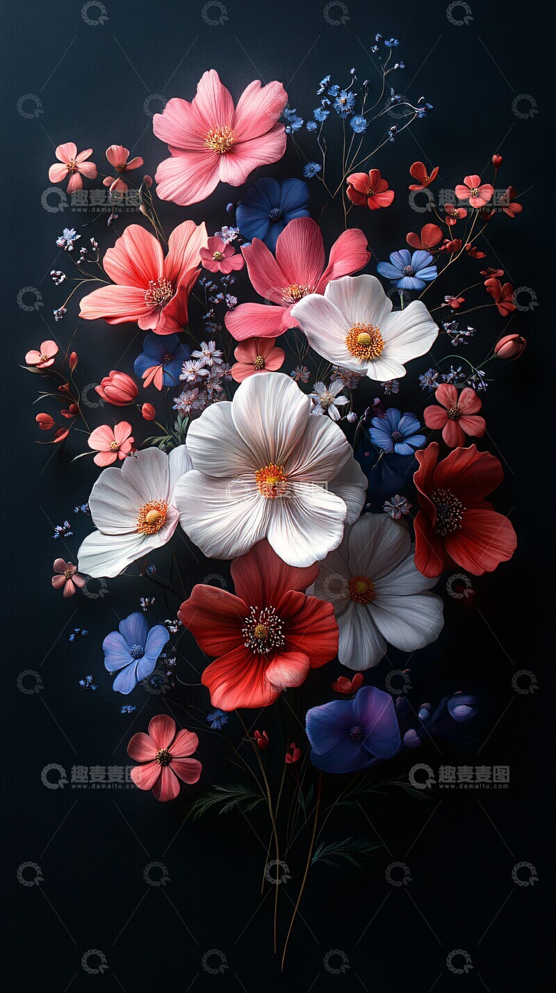 高清大图下载【趣麦麦图】多彩宇宙花束