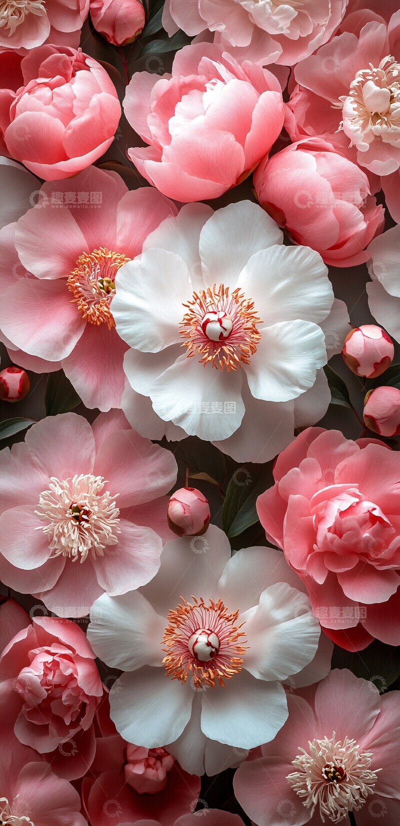 高清大图下载【趣麦麦图】粉色芍药盛开图
