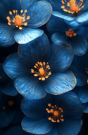 蓝金花树脂图案
