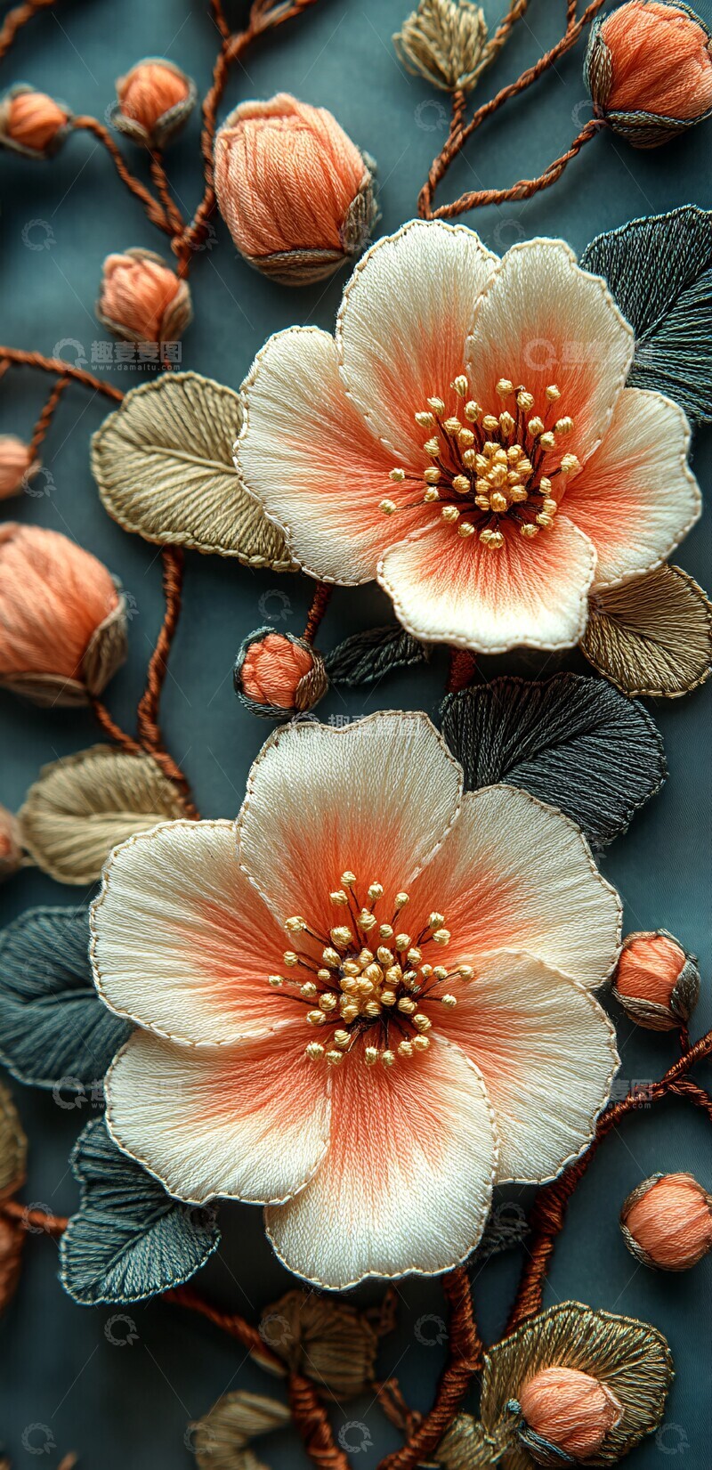 高清大图下载【趣麦麦图】绣花手机壳绣花手机壳花朵3