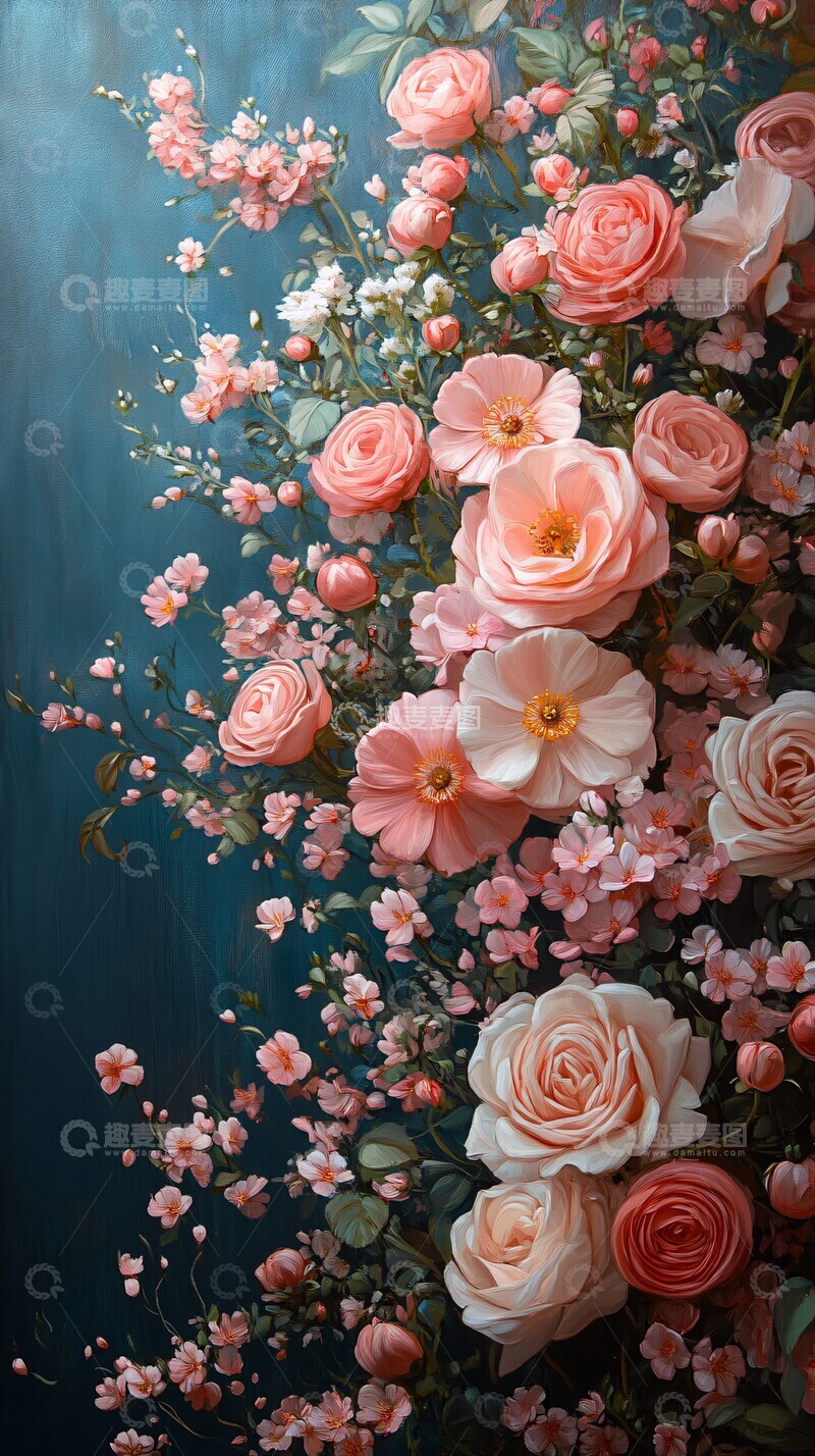 高清大图下载【趣麦麦图】柔美花卉图案5