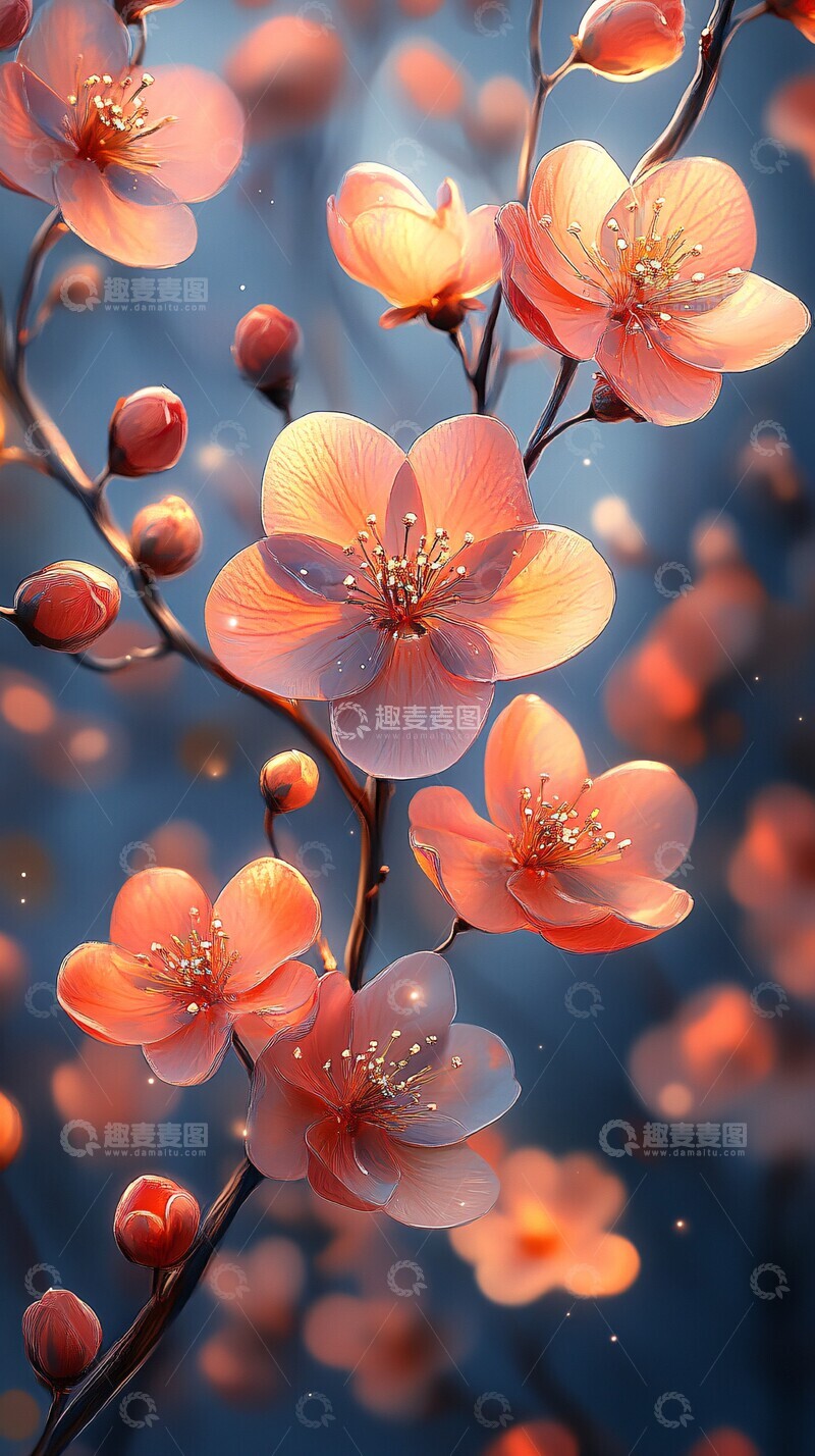 高清大图下载【趣麦麦图】柔美花卉图案4