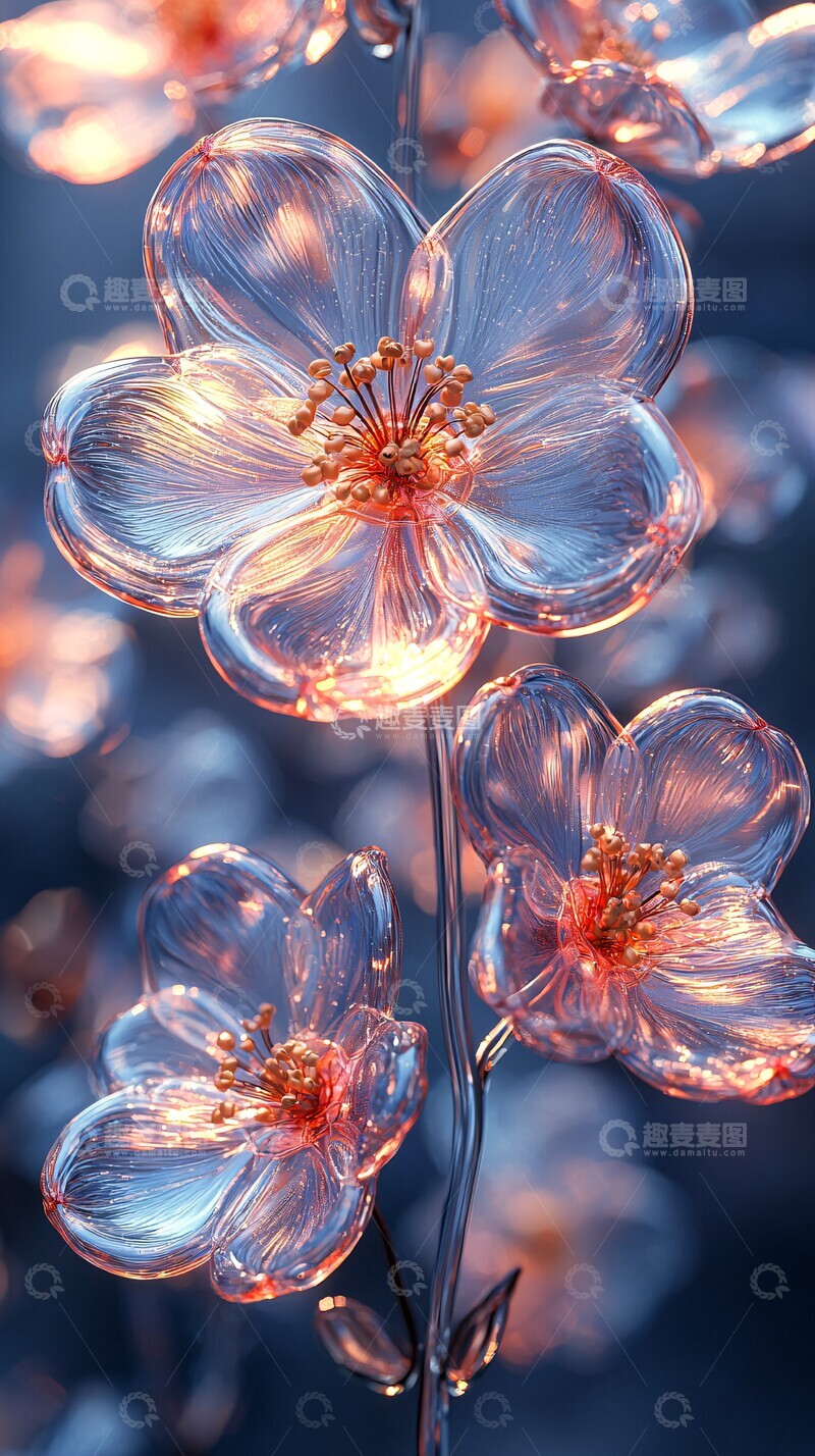 高清大图下载【趣麦麦图】透明充气花朵3