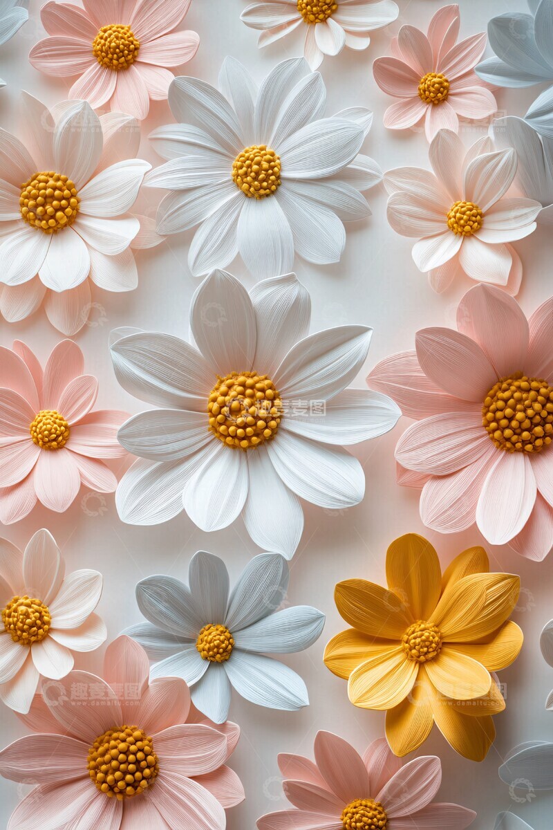 高清大图下载【趣麦麦图】宝宝房间小雏菊墙纸1