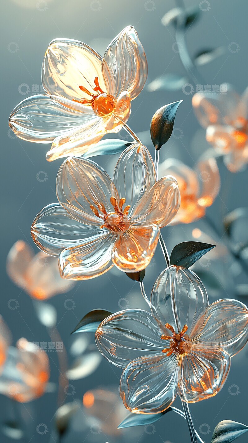 高清大图下载【趣麦麦图】透明充气花朵