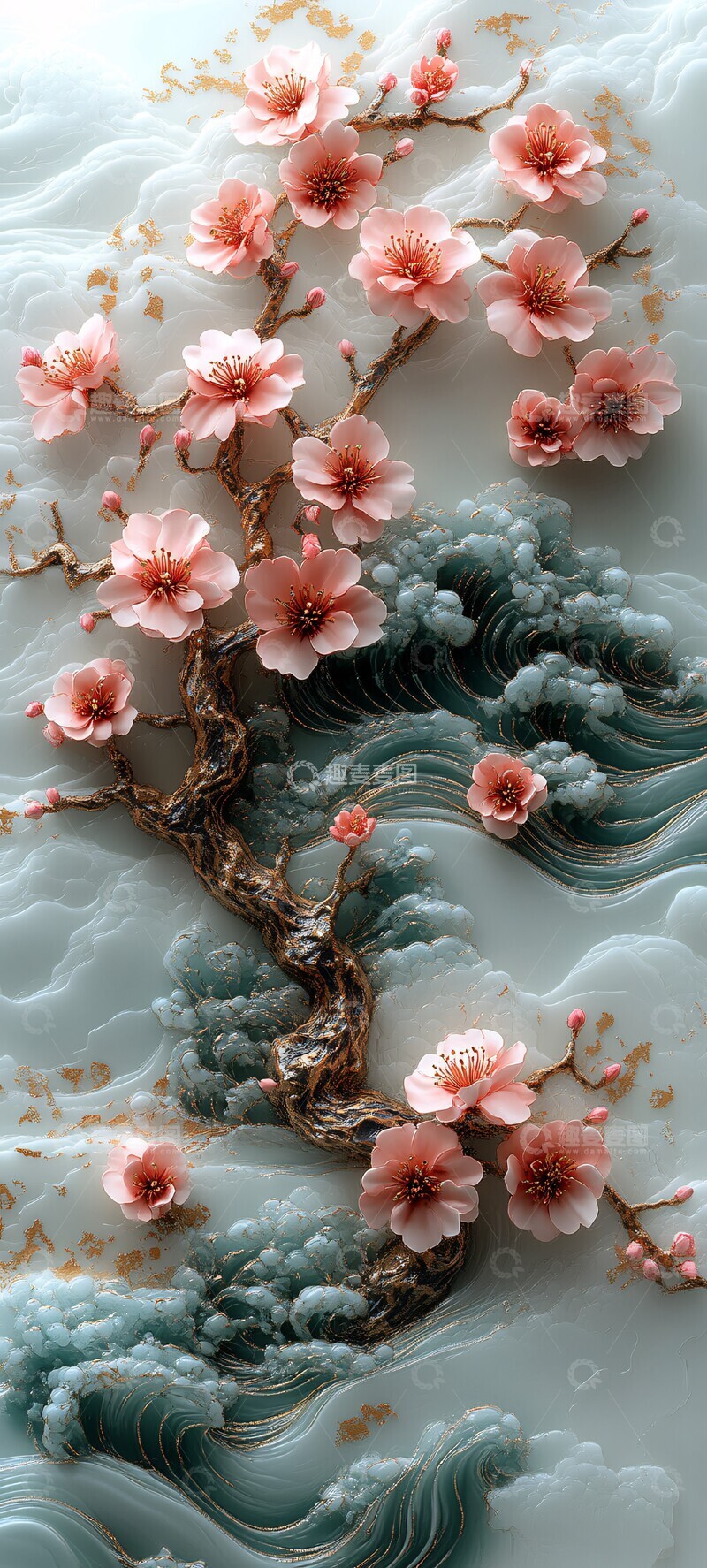 高清大图下载【趣麦麦图】樱花蒂芙尼波浪