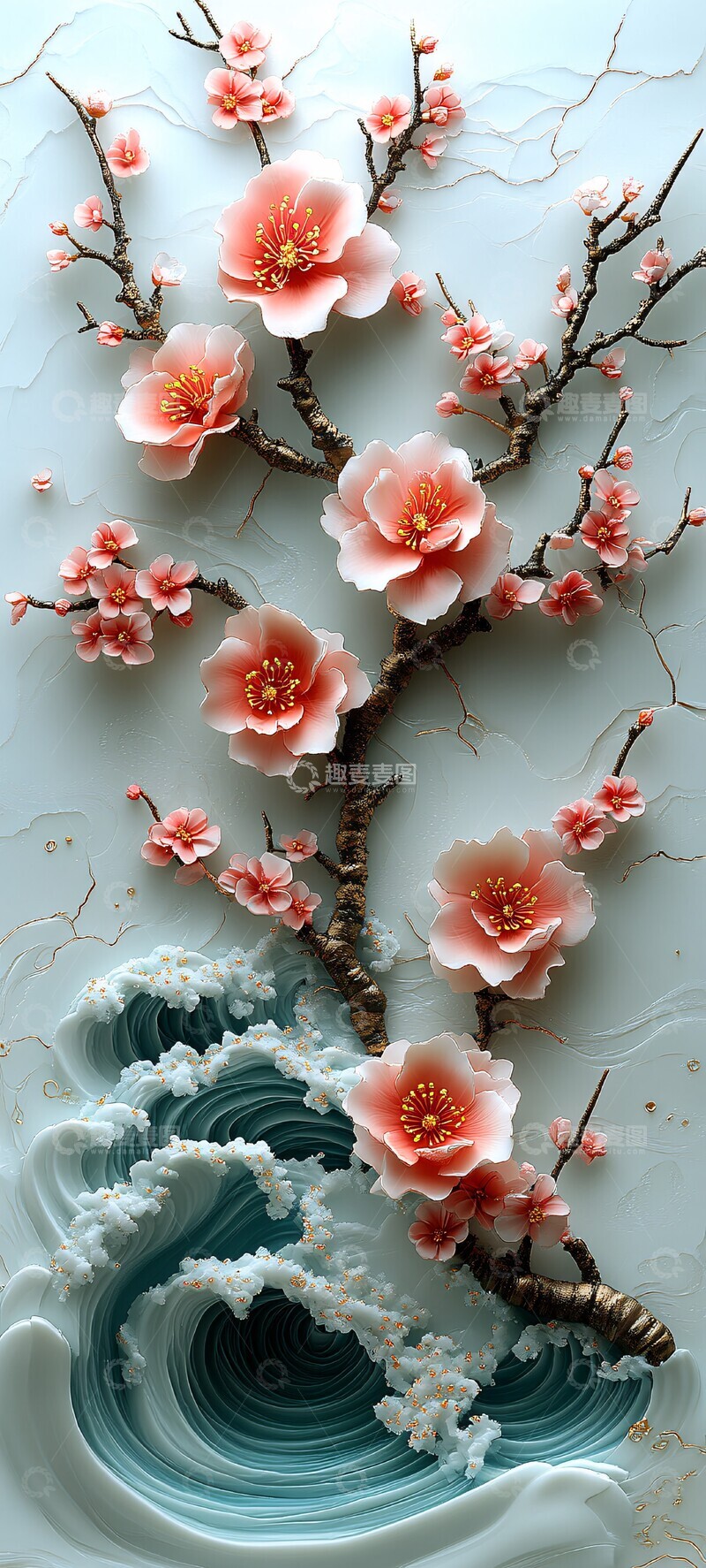 高清大图下载【趣麦麦图】樱花蒂芙尼波浪3