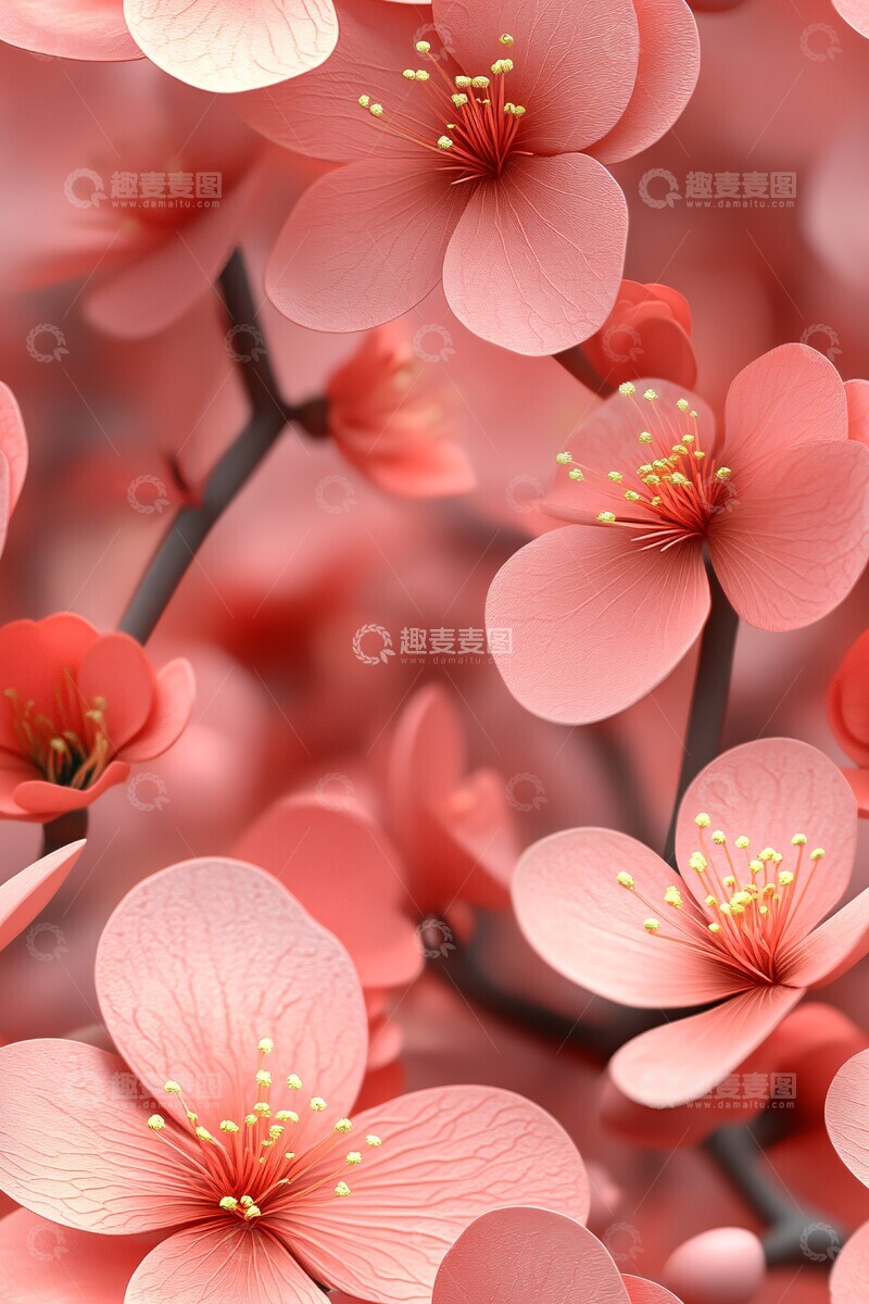 高清大图下载【趣麦麦图】-花朵金色边叶纹2