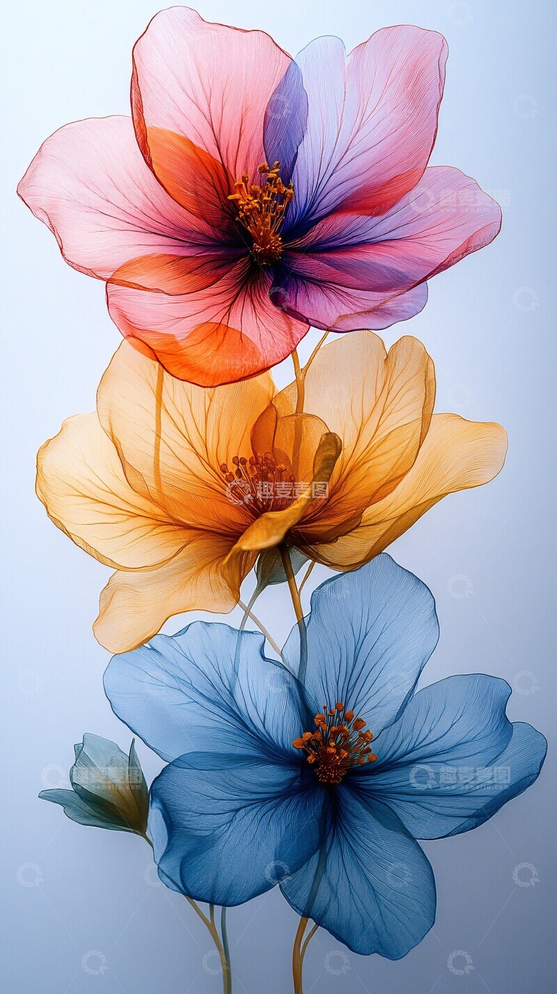 高清大图下载【趣麦麦图】淡彩花卉淡彩花卉花瓣