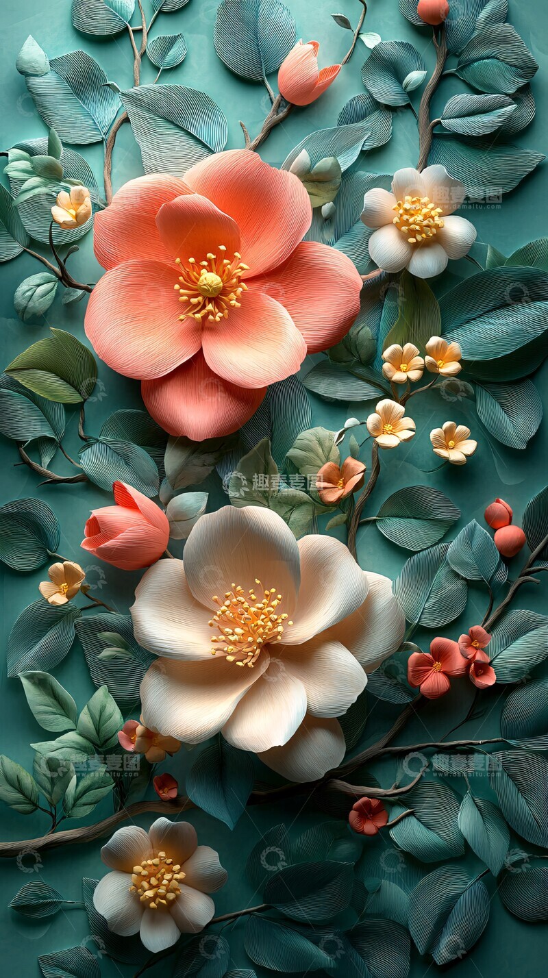 高清大图下载【趣麦麦图】春日纸艺插画2