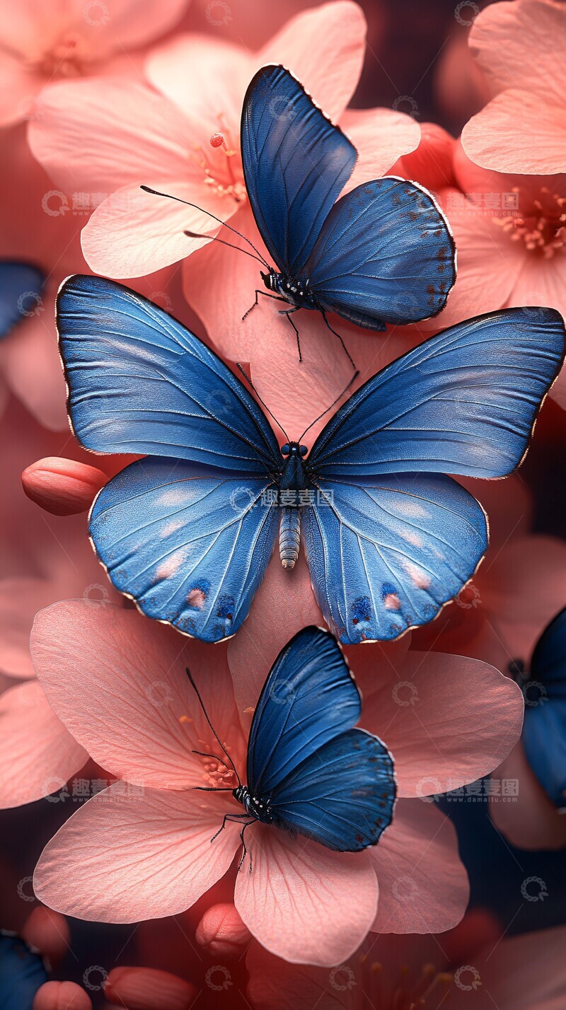 高清大图下载【趣麦麦图】蝴蝶花丛背景图2