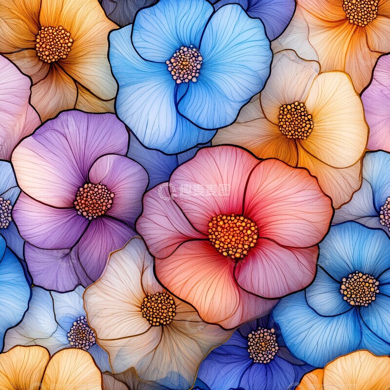 高清大图下载【趣麦麦图】酒精墨水花纹2