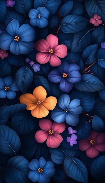 蓝绿花纹幻想风格