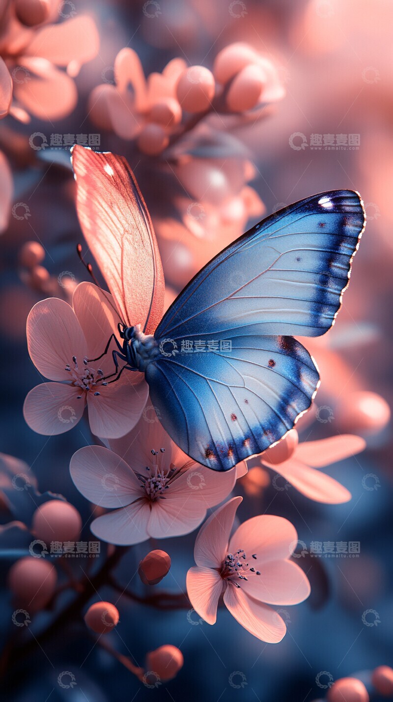 高清大图下载【趣麦麦图】蝴蝶花丛背景图1