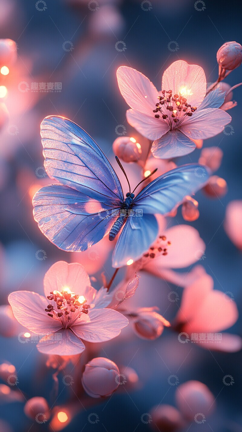 高清大图下载【趣麦麦图】蝴蝶花丛背景图