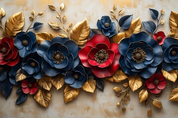 蓝色红花金叶组合