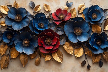 蓝色红花金叶组合3