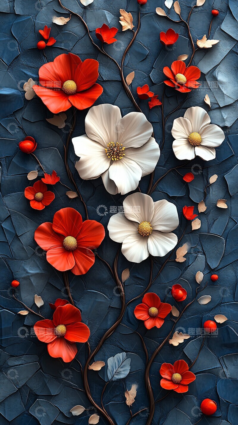 高清大图下载【趣麦麦图】花丛立体拼贴1
