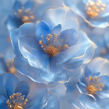 蓝花金丝花瓣1