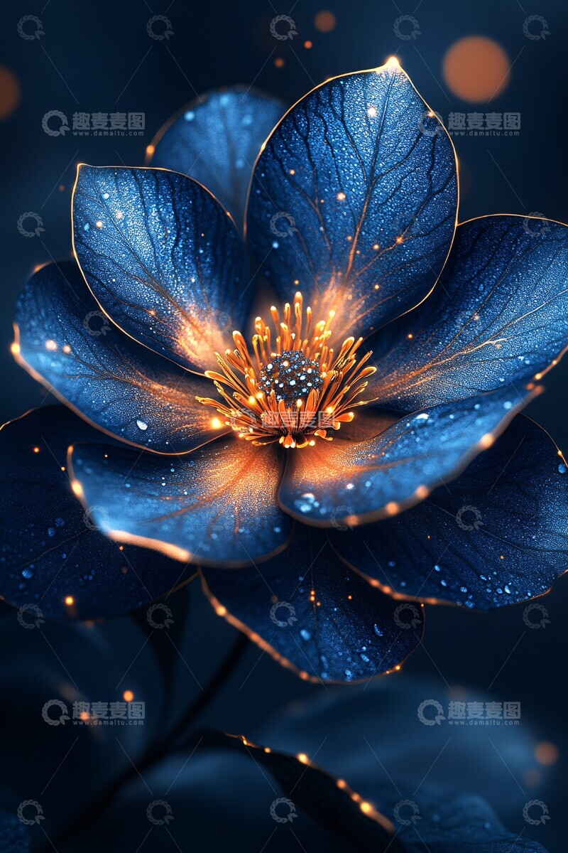 高清大图下载【趣麦麦图】-深蓝银花金叶1