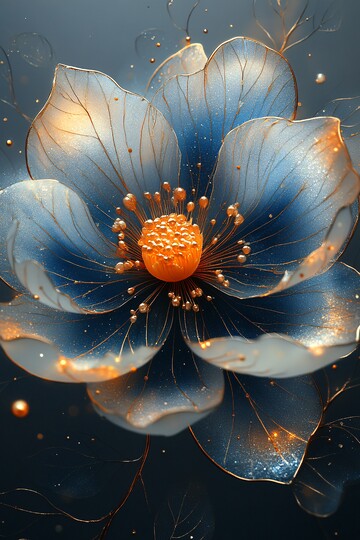 深蓝银花金叶