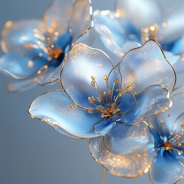 蓝花金丝花瓣3