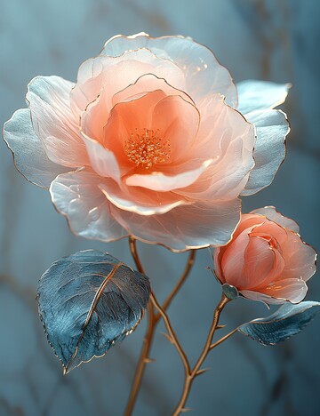 粉玫瑰金瓣墙画