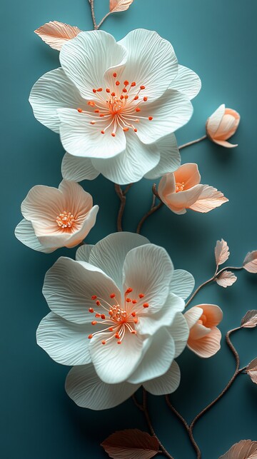 轻蓝花饰图轻蓝背景花饰2