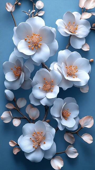 轻蓝花饰图轻蓝背景花饰