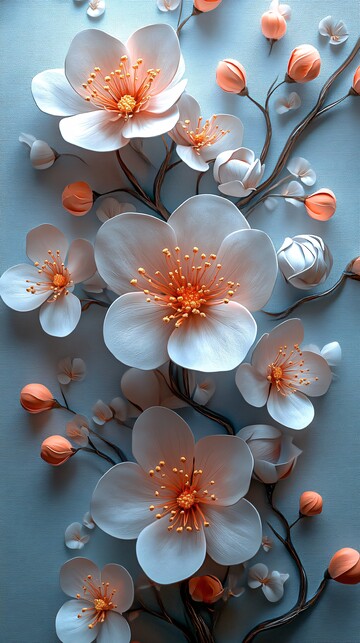 轻蓝花饰图轻蓝背景花饰1