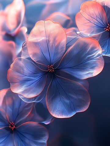蓝紫渐变花瓣层叠