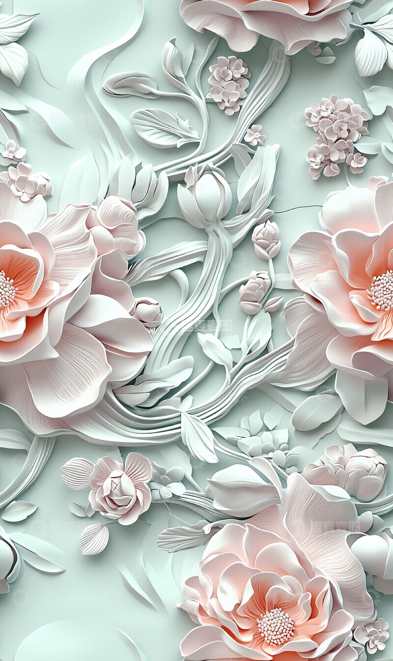 高清大图下载【趣麦麦图】柔雅花藤纹理2