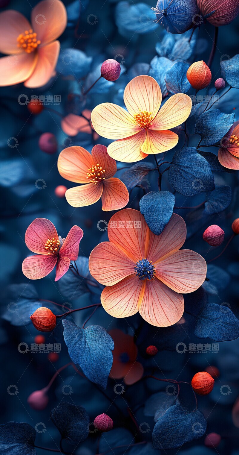 高清大图下载【趣麦麦图】彩花手机壁纸