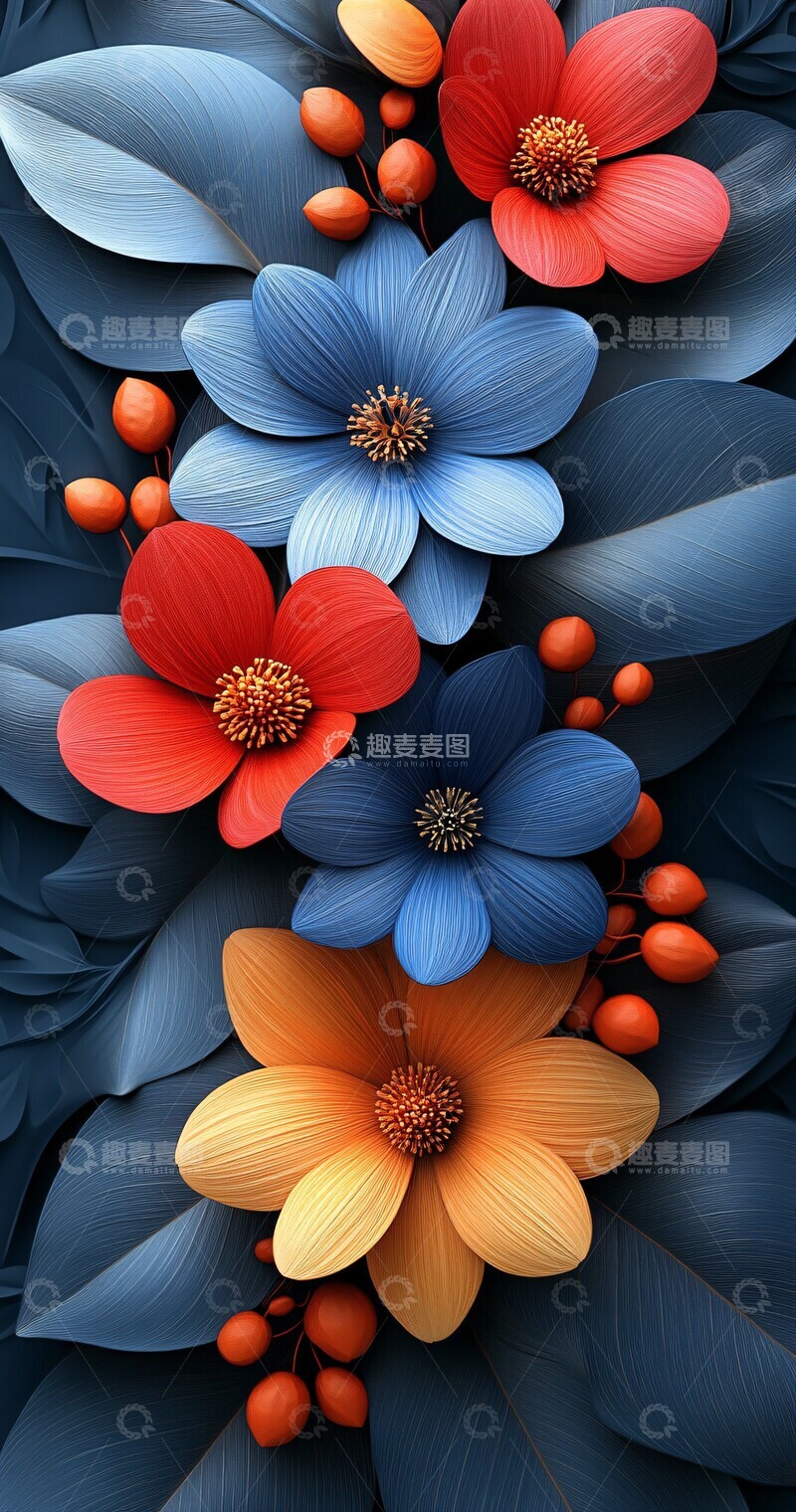 高清大图下载【趣麦麦图】彩花手机壁纸3