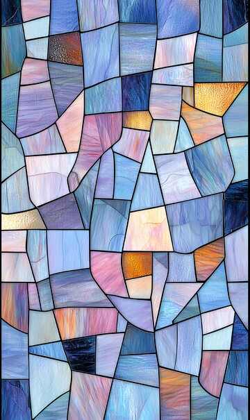 柔和玻璃彩绘设计